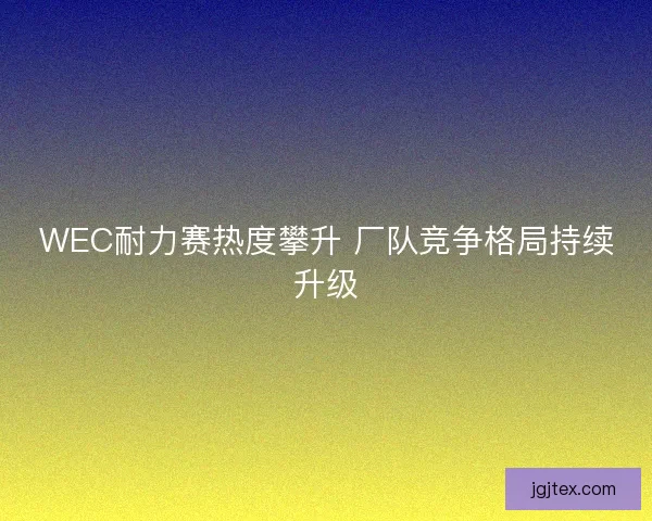 WEC耐力赛热度攀升 厂队竞争格局持续升级